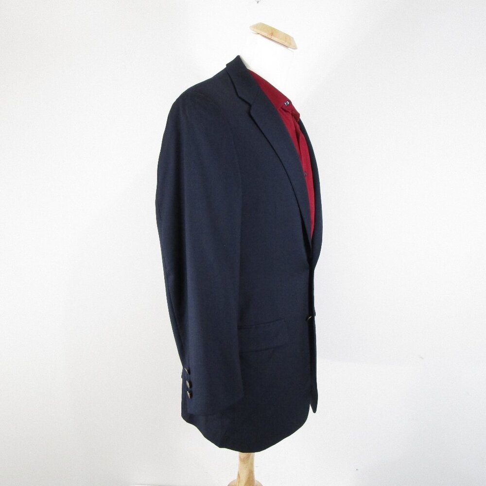 Hickey Freeman Collection Solid Black Wool Cashme… - image 5